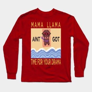 llama mama no drama beach Long Sleeve T-Shirt